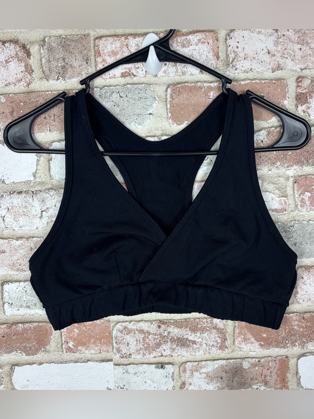 Zumba Black sports bra Pink Silver glittery back logo women’s XL